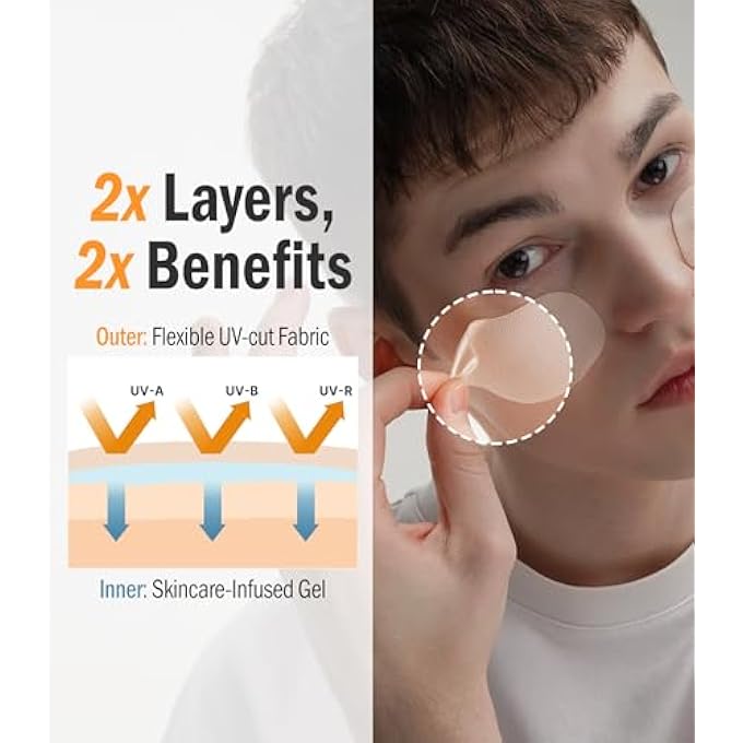 Dashu DAILY SUNSHIELD GOLF PATCH 10 PAIRS (2 BUNDLE PACK) KOREAN SKIN CARE EASY PEEL OFF COOLING GEL PATCHES | AGE DEFYING SUN SHIELD PEPTIDE PATCH - Image 3